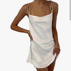 White silk dress